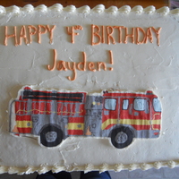 Firetruck Cake The firetruck was a buttercream transfer.