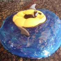 ~Daffy Duck~ Daffy Duck is floating on his life raft out in the middle of the ocean! With his luck, he is being surrounded by sharks!!! I took the idea...