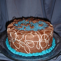 Chocolate Cake Chocolate cake with my first homeade chocolate trasfer sheet. I learned a lot with that one.