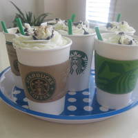 Starbucks Chocolate Espresso Cupcakes with Vanilla Buttercream Frosting topped with chocolate syrup and sprinkled with Instant Espresso Powder. Made...