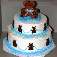 Teddy Bear The teddy bear is made of buttercream stiffened a little. All buttercream accents.