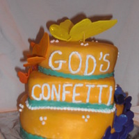 "god's Confetti" my latest and greatest (lol) I was frustrated tonight (10-02-10) so one of my ways to vent is to decorate cakes, this is the final product...