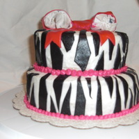 Zebra Bridal did this as a trial cake for a bridal shower