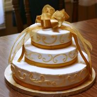 50Th Anniversary Cake buttercream and satin accents