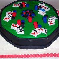 Poker Table On Card poker table made with fondant and fondant accents on buttercream Ace