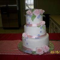 Aunt Flora's 97Th Birthday Cake Made for my aunt's 97th birthday. 6", 8", 10" covered in fondant with gumpaste flowers. Inspired by the Mini Tea Rose...