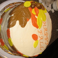 Fall Buttercream with fondant accents.