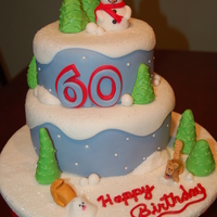 Snowwoman 60Th Birthday Cake 