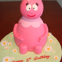 Foofa! Foofa cake from the tv series Yo Gabba Gabba.5 layers of Yellow cake with butter cream filling and icing, rice treats for head and covered...