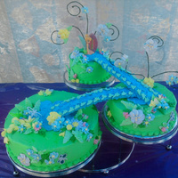 Tinkerbell Cake This is a three layer (12",9",6") cake. It was frosted with a buttercream frosting and decorated with royal icing and...