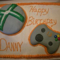 Xbox Themed Cake I was scared to use cereal treats so I carved the controller from a 6inch... lol