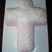 First Communion Cake cross pan cake covered in MMF. TFL