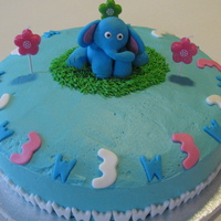 Elephant Birthday Cake Cake for a little girl turning 3 who loved the letter "W", elephants, and the colour blue, The mom didn't want fondant so I...