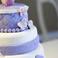 Baby's And Butterflies Chocolate cake with mocha buttercream, made for a baby shower for someone who liked purple and butterflies