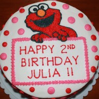 Elmo Birthday Cake I made this cake for a friend's daughter's birthday, all with buttercream.