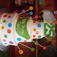 Bon Voyage Cake for a 25th birthday/going away cake for my dentist's daughter. Its 3 different kinds of cake for each tier. Vanilla, Chocolate, and...