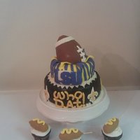 Football Cake I made this cake for my sister's BF. He likes both the Saints and LSU. This ws inspired by all the wonderful cake ideas on CC! Oh I...