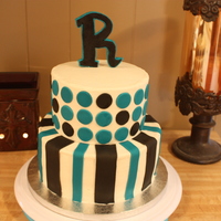 Black And Turquoise black and turquoise shower cake with modern design