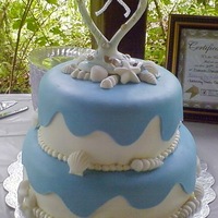 Seashell Wedding Cake Edible fondant shells/chocolate and vanilla cake