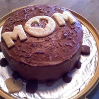 Mom Birthday Cake I made this cake for my Mother-in-Law for her birthday. She loves chocolate so I made a chocolate cake with a light chocolate mousse...