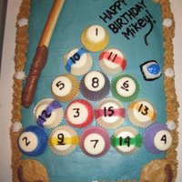 Pool Table I made this cake for my brother-in-law Mikey! He loves to play pool so I figured why not! The is a Funfetti double layer cake with...