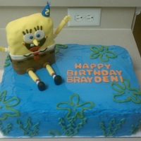 Spongebob This was a cake I just did for my nephew's second birthday and it was good practice for my first figurine. This was a marble cake with...