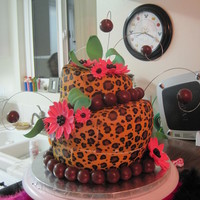 Leopard Print Birthday Cake 