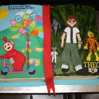 Book Cake- Teletubbies And Ben 10 This was an interesting order! The cake was a for a 2 year old girl and a 5 year old boy. The mother wanted one cake but incorporating 2 (...