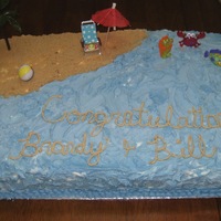 Beach Cake Engagement party cake - Beach Themed