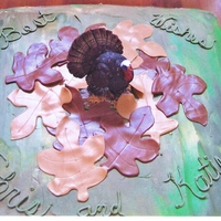 Turkey Hunting Groom's Cake I made this cake for my cousin's groom's cake. He is into Turkey hunting. The icing was an attempt at camouflage.