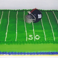 Ny Giants Football Cake Football Field with NY Giants Helmet