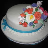 Wilton Course 3 My first fondant cake, gumpaste flowers,rose,calla lily,