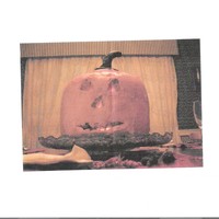 Jack-O-Lantern Cake Made from 2 bundt cakes which I carved out just like a pumpkin would be. The stem was made from chocolate clay and the lid was removable....