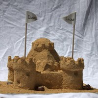 Sandcastle Graham Cracker Sand - getting it to stick consistently was not the easiest thing in the world...