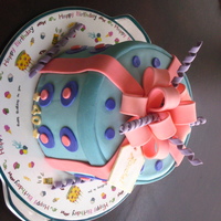 40Th Birthday Gift Box Cake My first gift box cake (first bow!)--chocolate cake with "hostess" cream filling (found a copy cat recipe online...) and...