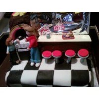 70Th Birthday Cake 50s theme cake for my dad's 70th birthday ~it didn't travel so well :(