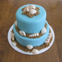 Beach Cake For a bridal shower to a beach themed wedding.
