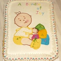 Bundle Of Joy This cake was harder than it looked. The face, hands, and legs, and the blocks were made from rolled out buttercream that was frozen and...