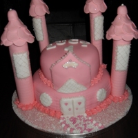 Pink Princess Castle Cake i loved working on this cake. turrets are gum paste. The wee girls mum was delighted. My only regret was that I was not allowed to use...