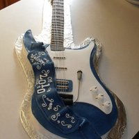 Guitar Jam Cake 3D Carved Guitar Cake covered in fondant