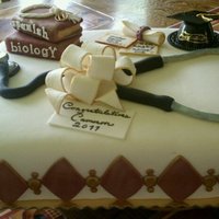 Graduation Cake Chocolate cake with chocolate ganache filling. Everything is edible except the hat.