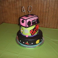 80's Birthday Party Saw this design on the internet and added and changed a few things on my own. 12" 8" and the stereo. Turned out ok...wish I would...