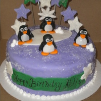 Purple Penguin Cake 
