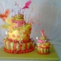 1St Birthday Topsy Turvy Cake This was made for one of our friend's daughter. It was her first birthday so she got a mini topsy turvy cake just for her that matched...