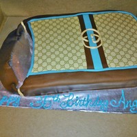 Adult Birthday Cake 2-d purse cake. Edible image, butter cream with fondant accents