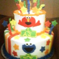 Elmo And Cookie Inspired by cake central for this design. Original had Elmo only..