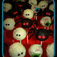 Halloween Cake Pops Cake Pops I made for a friend, red velvet inside of course.