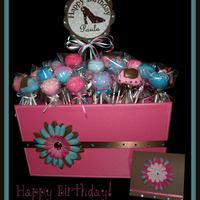 Cake Pops Cake pops I made for DH's co-worker. She loves purses so I made a few purse ones to put in the arrangement.