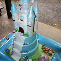 Cinderella Princess Castle This is my 3rd fondant cake. This cake was for my friend's little girl. She wanted a Cinderella cake and her favorite color is blue....