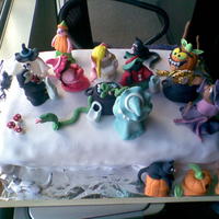 First Hallows Eve Cake all totally edable decorations made with royalty soft white icing